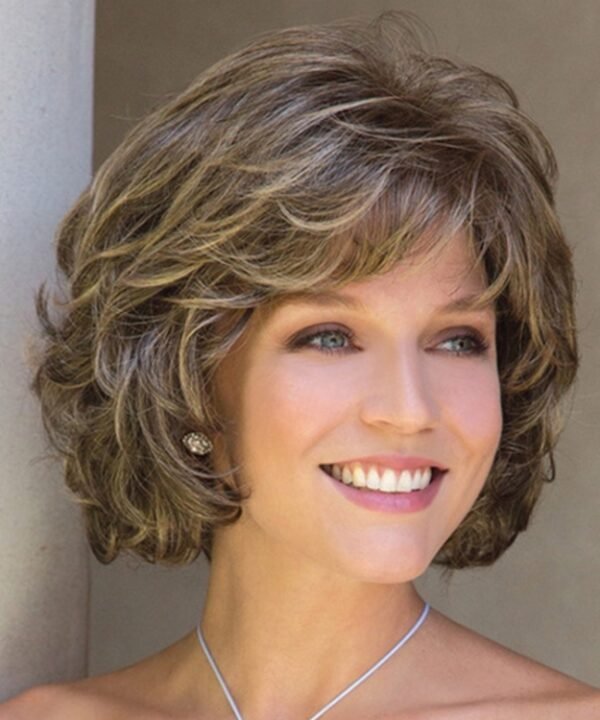 Ladies Short Curly Hair High Temperature Silk Chemical Fiber Wig Headgear, Wig-449, Wig-450