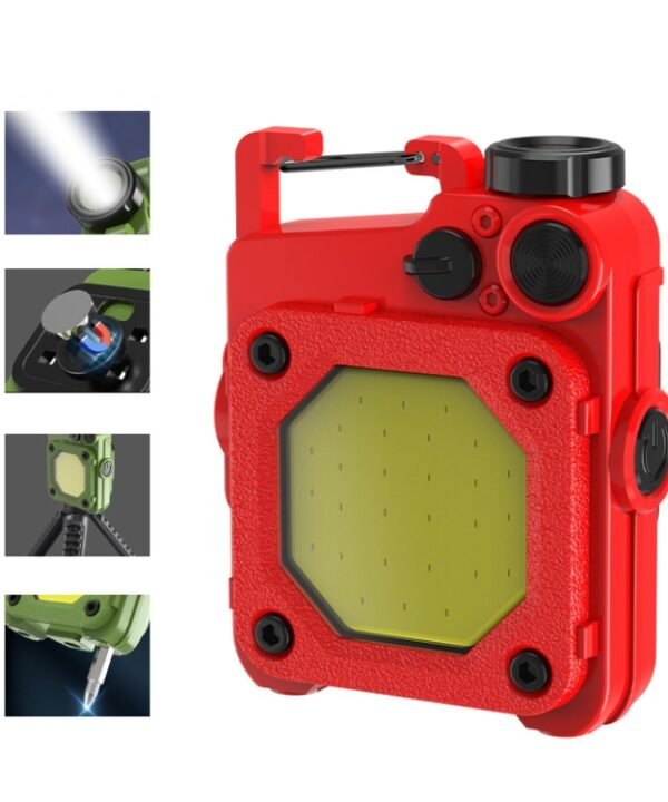 Mini Keychain COB Flashlight USB Rechargeable Magnetic Work Light For Outdoor Camping, Red, Black, Yellow, Green