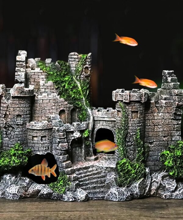 Fish Tank Ancient Castle Resin Decoration Aquarium Cavern Building Decoration