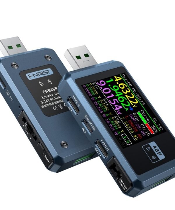FNIRSI FNB48P USB Mobile Phone DC Power Charger Detector, Color:, Bluetooth Blue, Without Bluetooth Black