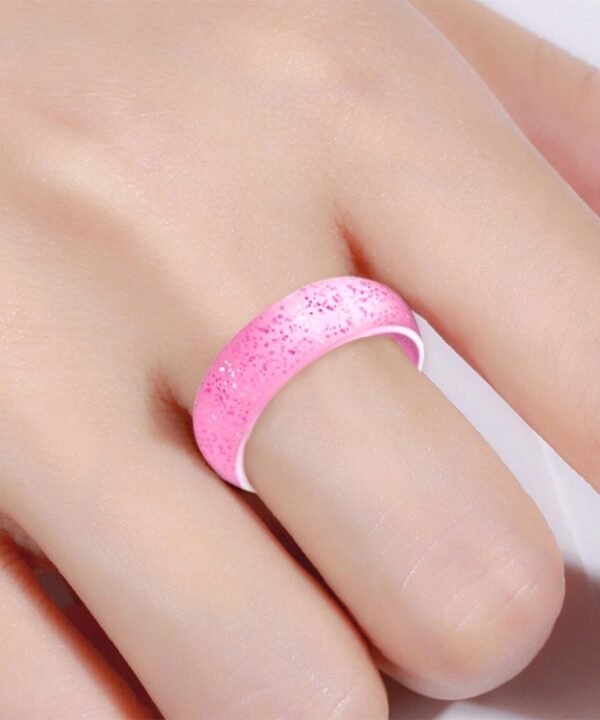 SH100 5.7mm Wide Silicone Ring Glitter Couple Ring, No.8, No.9, No.10