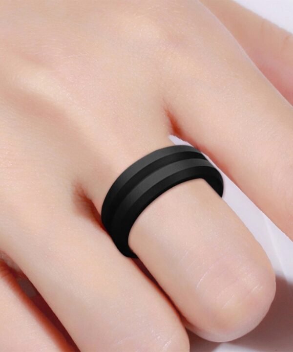 SiR053 V Shaped Grooved Edge Silicone Ring Outdoor Sports Couple Ring, No.7, No.8, No.9, No.10, No.11, No.12