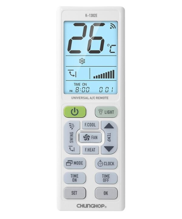 CHUNGHOP K-1302E Night Light Large Screen Battery Universal Air Conditioner Remote Control