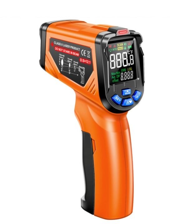 ANENG TH06 Oil Temperature High Precision Thermometer Laser Baking Infrared Water Thermometer, TH06 Orange, TH06 Black