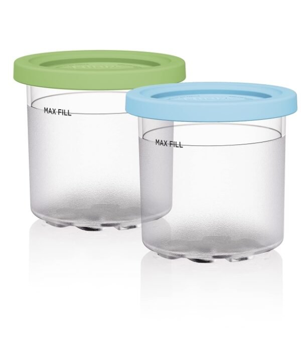 For Ninja NC299AMZ NC300 Ice Cream Storage Containers with Lids, 2 Cups, 4 Cups, 2 Cups+Spoon, 4 Cups+Spoon