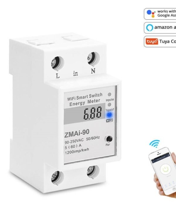 ZMAi-90 Wifi Smart Switch Energy Meter Support Tuya Smart Life APP Work With Alexa Google