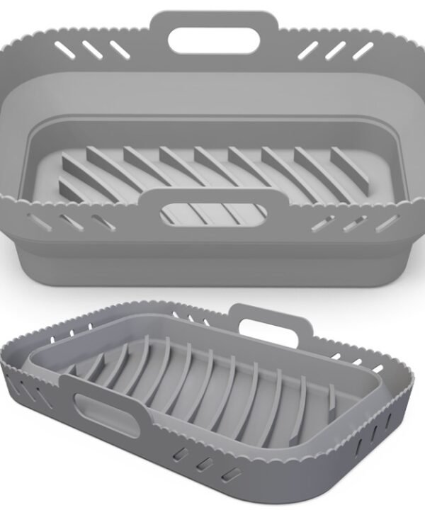 For Ninja DZ201 Air Fryer Silicone Mat Foldable Reusable Basket Tray, Gray, Black, Pink, Red, Blue