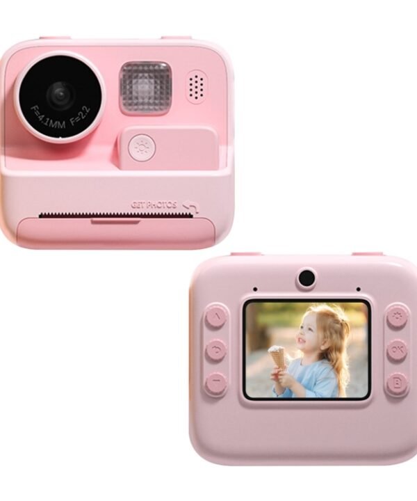 Children Instant Print Camera 4800W Pixel 2-Inch Screen Dual Lens Photography Camera, K27 Pink, K27 Yellow