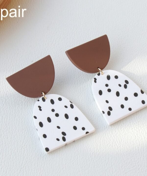 2pair Acrylic Clay Textured Painted Earrings