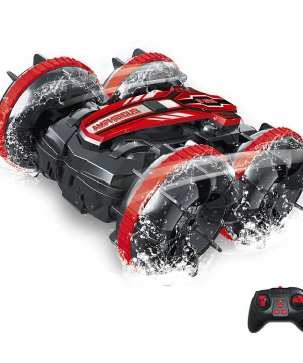 2.4G Amphibious Stunt Remote Control Car Double-sided Rolling Driving Children Electric Toys, Red, Green