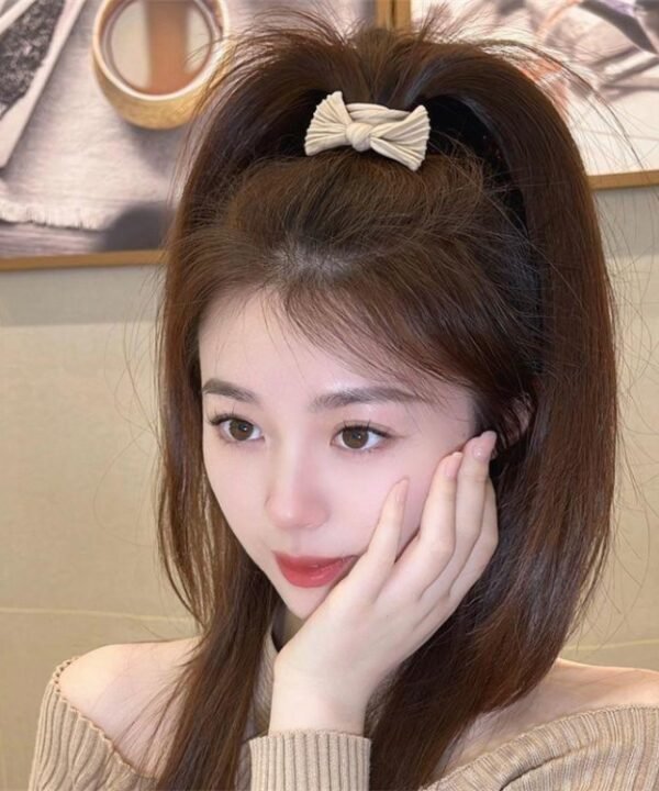 5pcs/pack Women Bow Hair Accessories Stretch Hair Band No Tie Marks Rubber Band