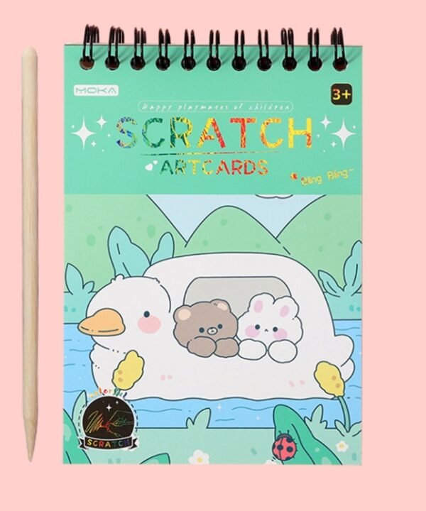 Hand Painted Scratch Paper Colorful Coil Scratchbook With Pen, Haruita Huahua, Peach Juice, Interstellar Travel, Millet