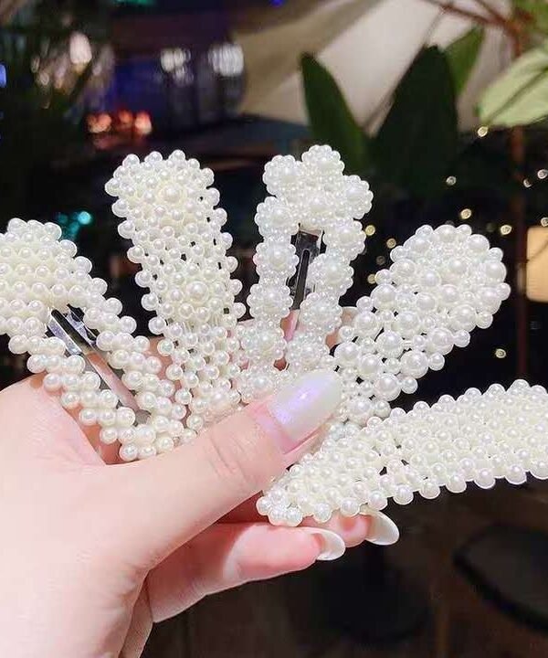 5pcs /Set  Pearl Hair Clips Set Large Hair Clips Pins Barrette Women Girls Hair Accessories