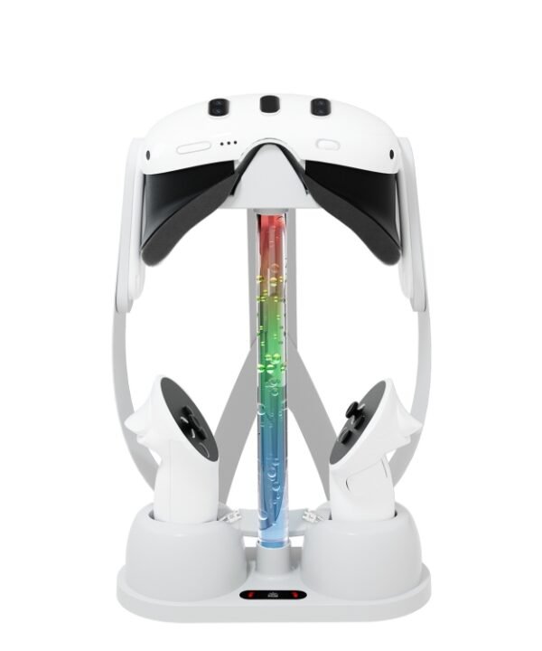 For Meta Quest 3 VR Glasses Charging Base Storage Bracket with Cool RGB Light, Charging Base