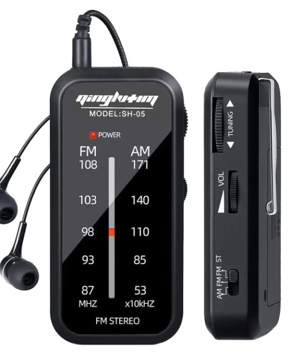 SH-05 Mini Listening Test Special Pin-Type FM/AM Two-Band Radio With Back Clip, SH-05