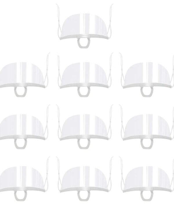 10pcs /Bag Recyclable Transparent Restaurant Mask Chef Anti-fog And Anti-Spittle Plastic Masks