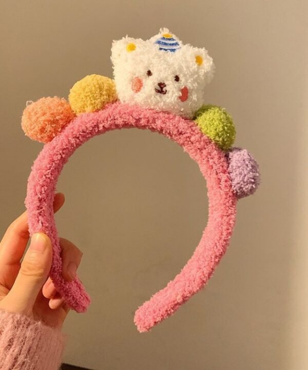 Cartoon Bear Hair Bands Plush Headdress Versatile Hairball Hair Accessories