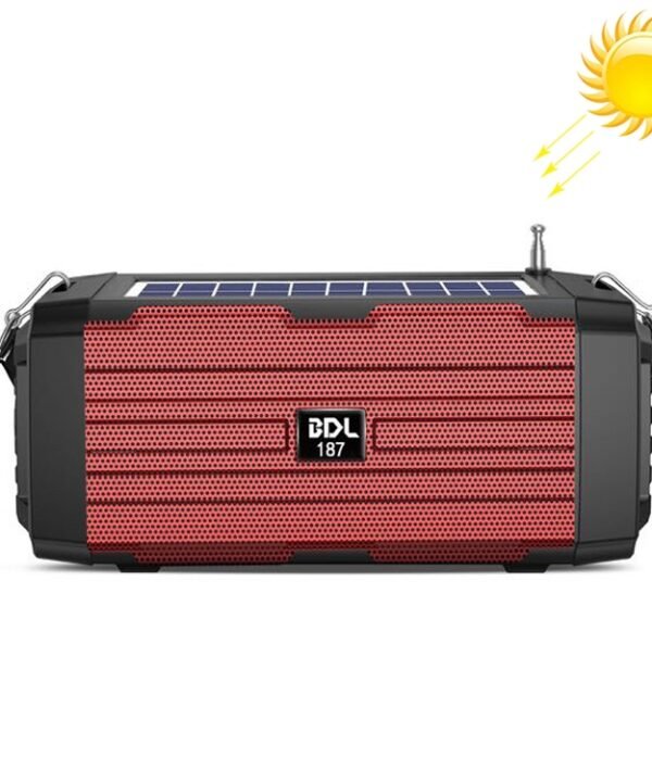 BDL-187 LED Light Solar Wireless Bluetooth Speaker Portable Outdoor Camping FM Radio