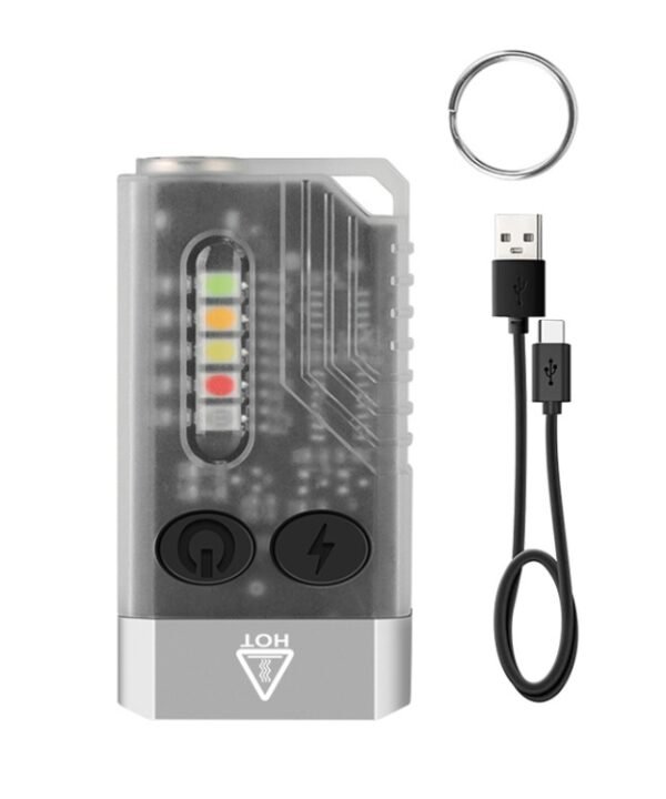 V10 Portable Keychain Light USB Rechargeable Bright Mini Flashlight