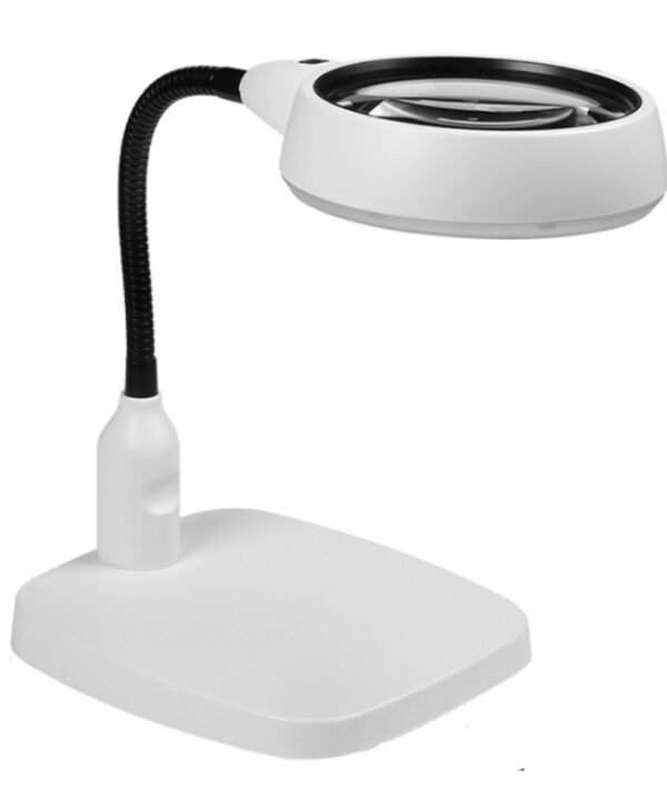 Desktop With 21 LED Lights 10X HD Reading Repair Metal Hose Magnifier, EU Plug, US Plug