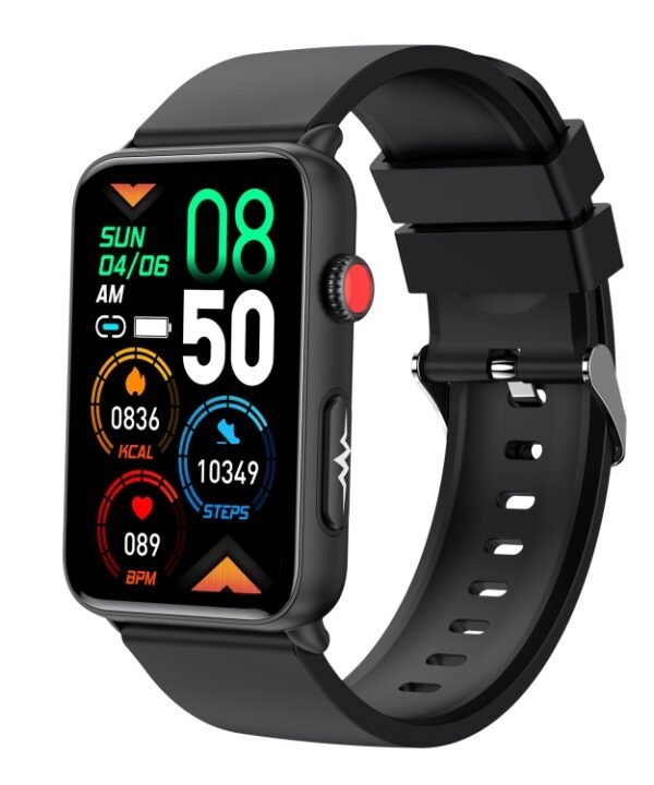 Smart Watch Ring ECG Temperature Heart Rate Blood Pressure Health Bluetooth Talking Watch, Black Silicone, Red Silicone, Blue Silicone, Black Leather, Brown Leather