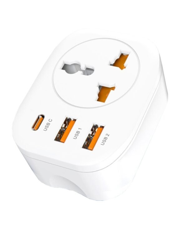 Universal Converter Plug 2USB+Type-C Smart Converter Socket, UK Plug, US Plug, EU Plug