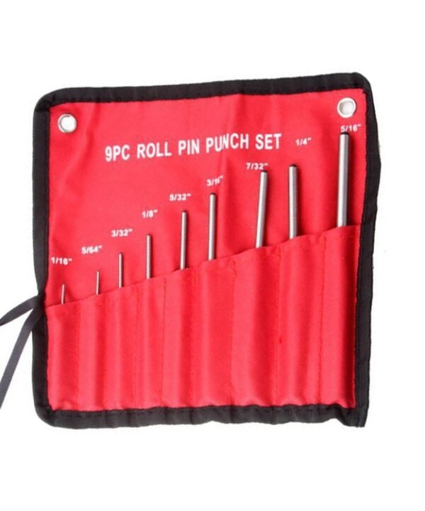 9-in-1 Heavy Duty Roll Pin Punch Set Round Punch Removal Tools, Canvas Packaging, with Hammer