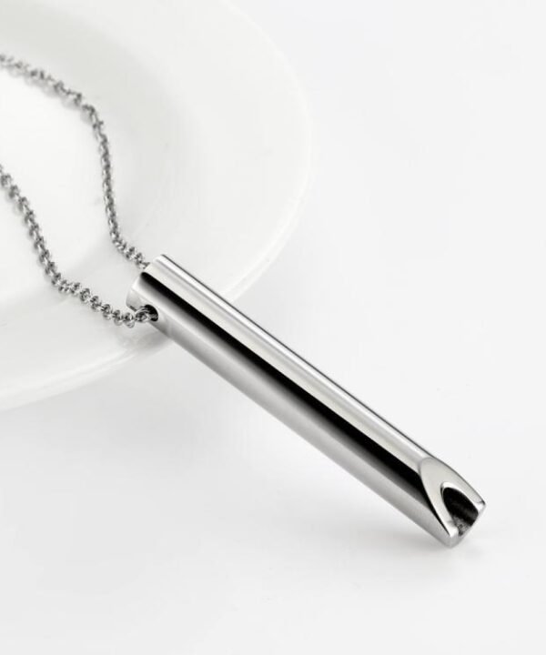 Personalised 3D Decompression Breather Necklace Stainless Steel Adjustable Whistle Necklace