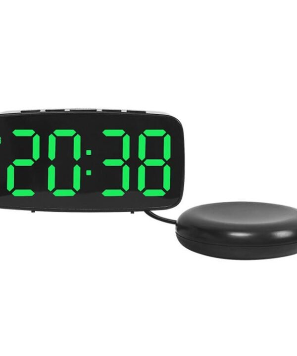 LED Electronic Alarm Clock Bedside Vibrator Clock, Black Shell Green Light, Black Shell Blue Light, Black Shell White Light, White Shell Green Light, White Shell Blue Light, White Shell White Light