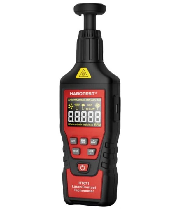 HABOTEST Photoelectric Digital Display Handheld Tachometer