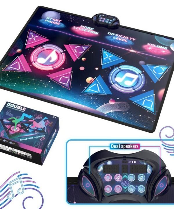 Dancing Challenge Playmat Wireless Dance Mat Dual Player Gaming Pad, 120x95cm