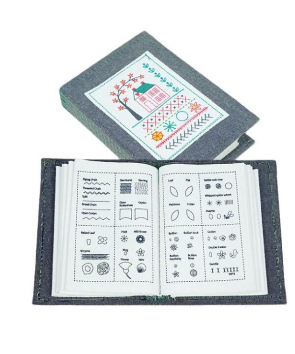 DIY Embroidery Stitch Book with 10 Pages for Hand Sewing and Linen Craft Enthusiasts, Only Book, Needle and Thread Combo, Sewing Kit