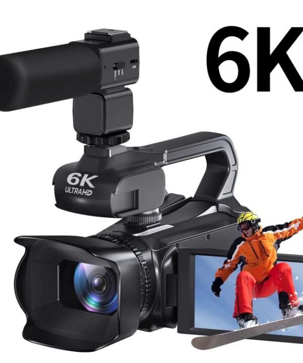 64MP 6K 18X Digital Zoom Ultra HD Video Camera With 4-Inch Touch Screen Camcorder, 6K 16G With Mic, 6K 32G With Mic