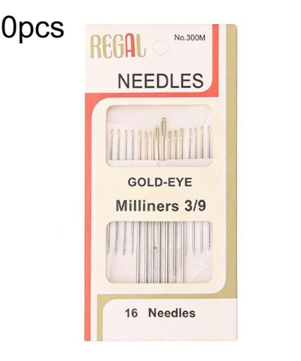 10sets Large-eyed Gold-tailed Needle 3/9 Fine Carbon Steel Hand Sewing Needle