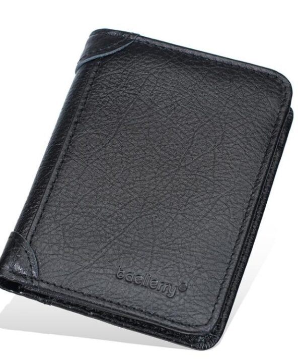 Baellerry D3112 Leather Men Short Wallet Vintage Tri-Fold Multi-Card Holder