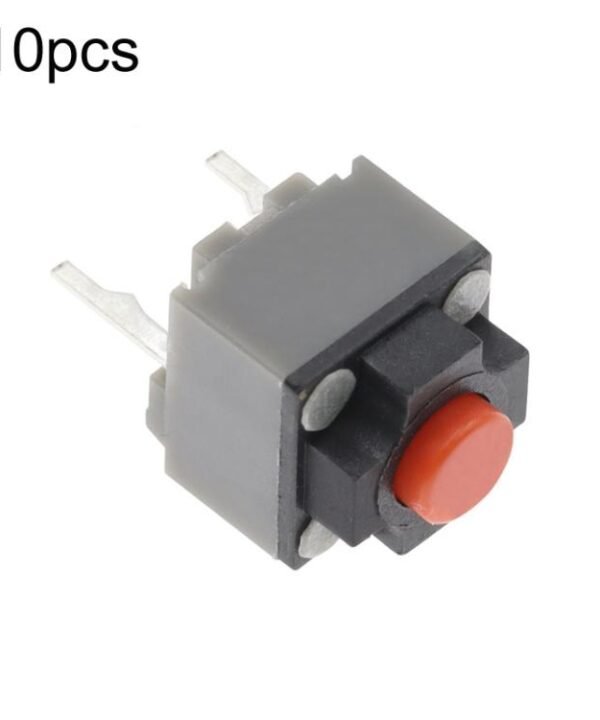 10pcs Silent Tactile Switch 2-Pin Button For Mouse, 6 x 6 x 7.3mm