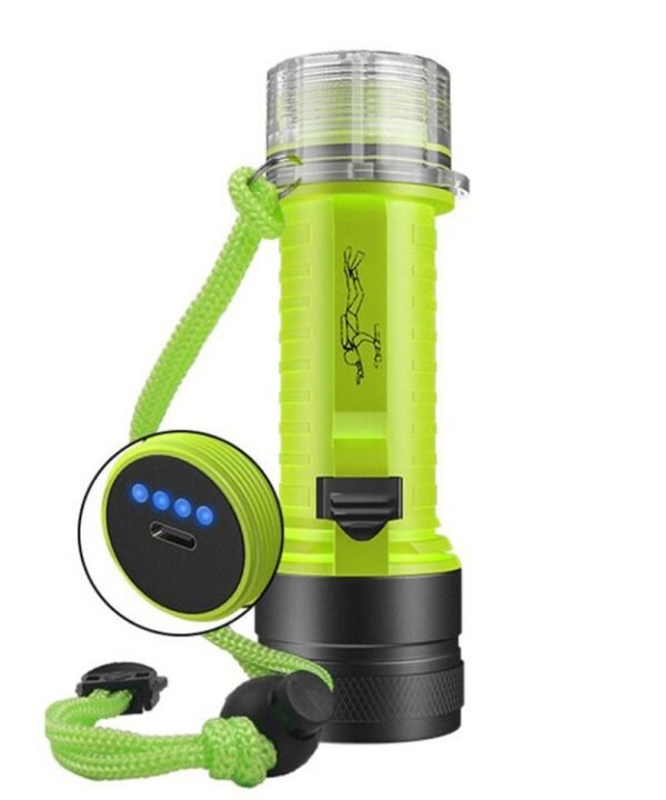 80m Waterproof Diving Flashlight Amphibious LED Light for Outdoor and Underwater Use, Rechargeable Version, External Battery Version