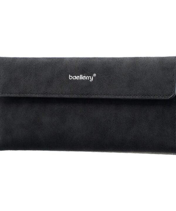 Baellerry C3099 Men Long Wallet Minimalist Flip Cover Multi-Card Holder Business Casual Tri-Fold Matte Clutch