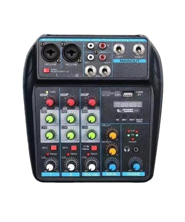 D4 4-Channel Mixer With Reverb Stage & Live Streaming Audio Mixer
