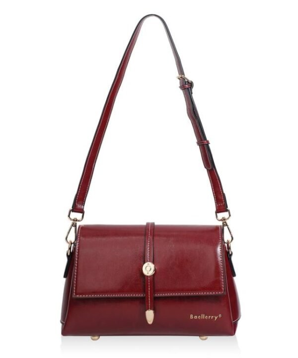 Baellerry N8943 Vintage Waxed Leather Women Small Square Bag With Metal Buckle Single-Shoulder Crossbody Bag
