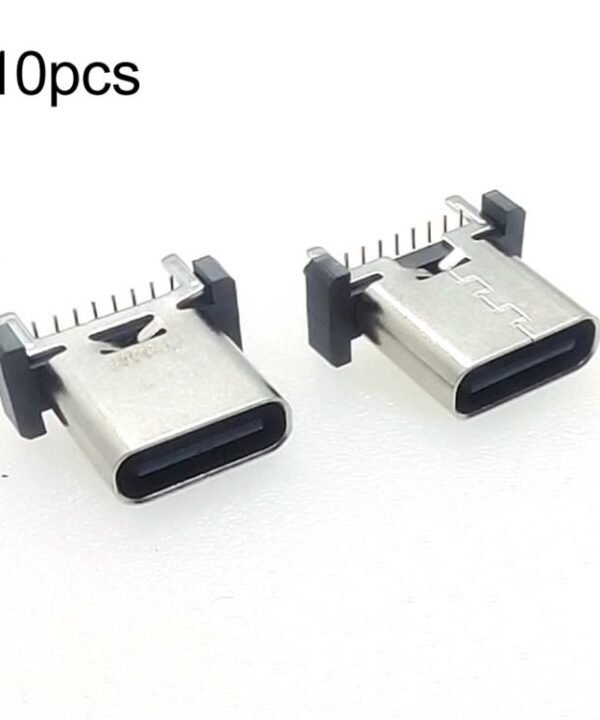 10pcs 16Pin USB Type-C Female Vertical SMT Connector Socket Charging Port, Height 10.0mm, Height 10.5mm
