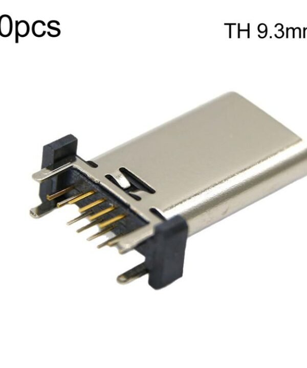 10pcs 16-Pin USB Type-C Female Connector PD Fast Charge Port, TH 9.3mm, TH 10.0mm, TH 10.5mm, TH 13mm, TH 13.7mm, TH 15mm, TH 16.5mm, TH 17.5mm, TH 18.5mm, SMT 9.3mm, SMT 13.0mm, SMT 13.7mm, SMT 15.0mm, SMT 17.5mm, SMT 18.5mm