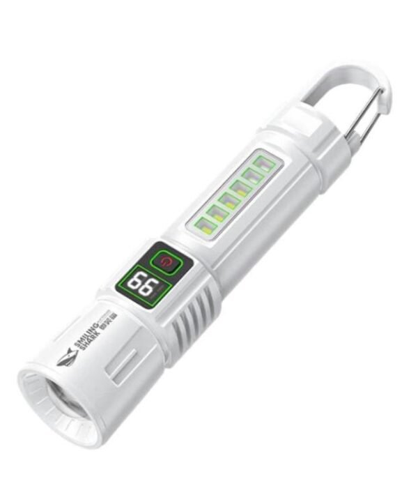 SMILING SHARK SD-5424A Portable Super Bright Digital Display Flashlight With Hook Outdoor Zoomable Telescopic Light, SD-5424A