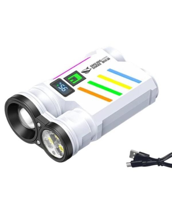 SMILING SHARK SD-5273 Portable High Bright Digital Display Flashlight USB Rechargeable Spotlight & Flood Light, SD-5273