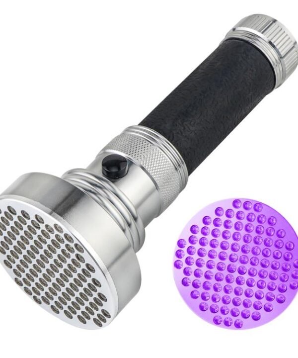 100 LED Aluminum Alloy Banknote Detector UV Flashlight