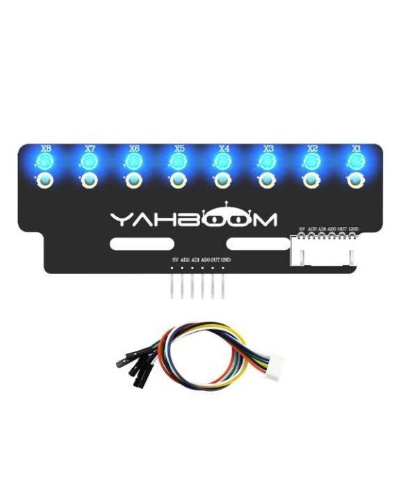 YAHBOOM 8-Channel Grayscale Line Tracking Sensor Module For Smart Car Robots