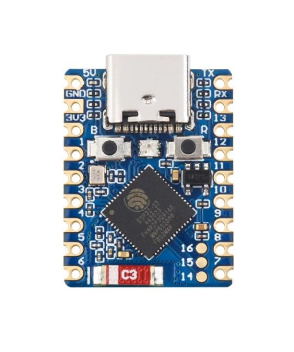 WAVESHARE 2.4GHz Wi-Fi Mini Development Board Based ESP32-S3 Dual-Core Processor, No Pin Header, Soldered Pin Header