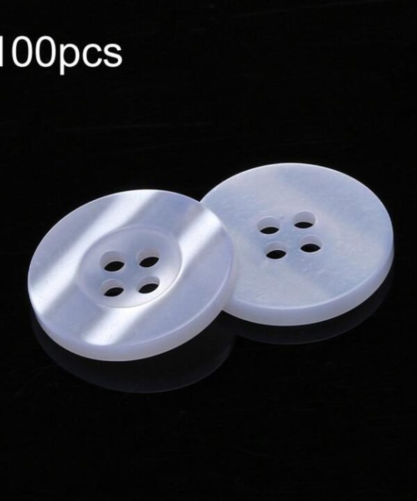 100pcs Pearlescent Resin 4-Hole Buttons Round Decorative Buttons For Shirt Cuffs, Wide Edge 1cm, Wide Edge 1.15cm, Wide Edge 1.25cm, Wide Edge 1.5cm, Wide Edge 1.8cm, Wide Edge 2cm, Fine Edge 1cm, Fine Edge 1.15cm, Fine Edge 1.25cm, Fine Edge 1.5cm...