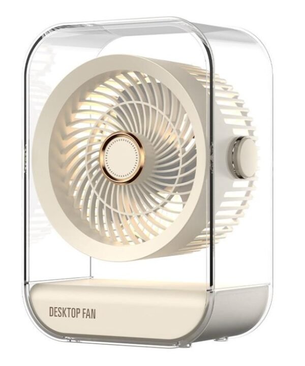 USB Rechargeable Desktop High-Power Fan With Night Light