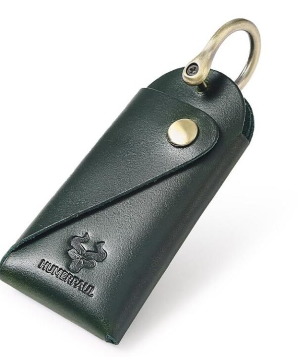 HUMERPAUL HU114 Vintage Leather Buckle Key Pouch Waist-Wearable Multi-Functional Metal Keyring